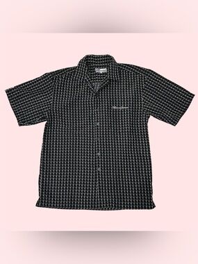 Vintage Y2K Mecca Jeans AOP Abstract Grod Short Sleeve Collared Shirt Medium